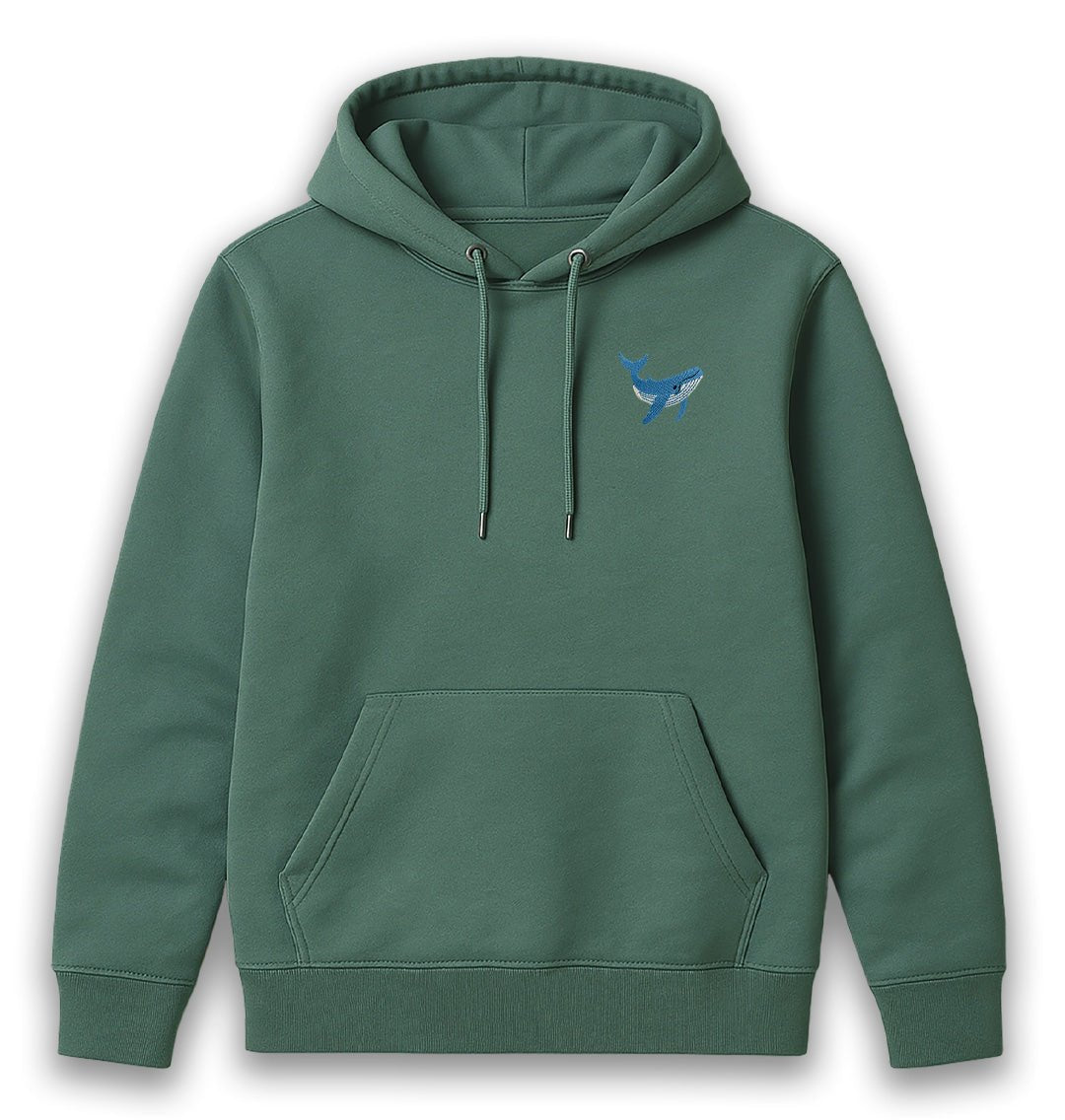 Blue Whale Womens Hoodie - Unisex - Blue Panda