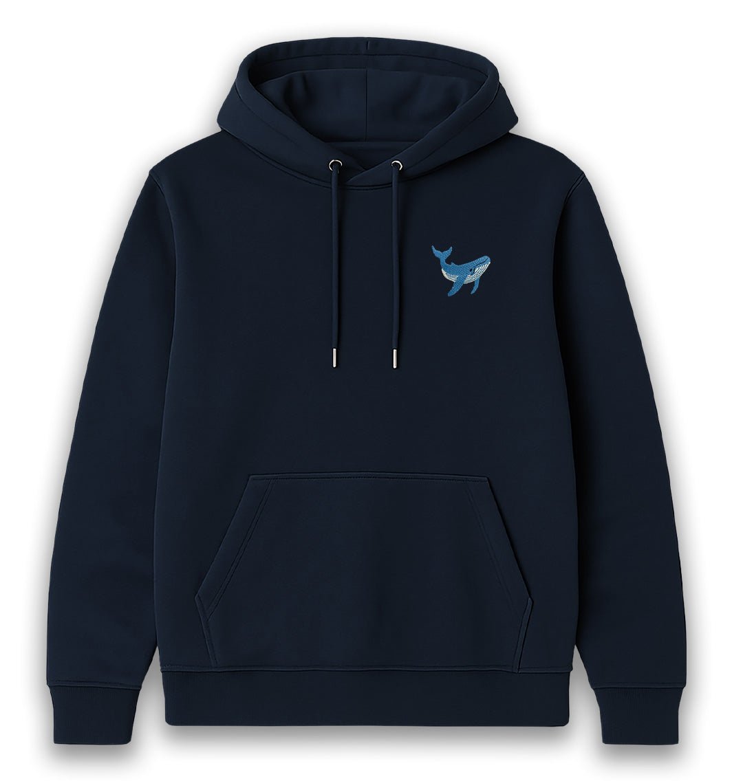Blue Whale Womens Hoodie - Unisex - Blue Panda