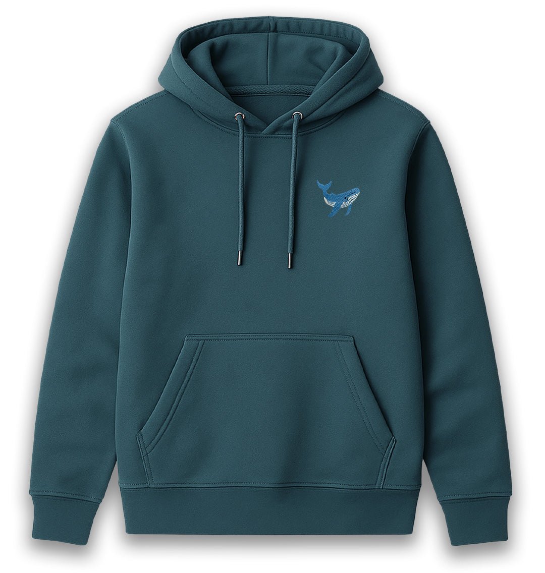 Blue Whale Womens Hoodie - Unisex - Blue Panda