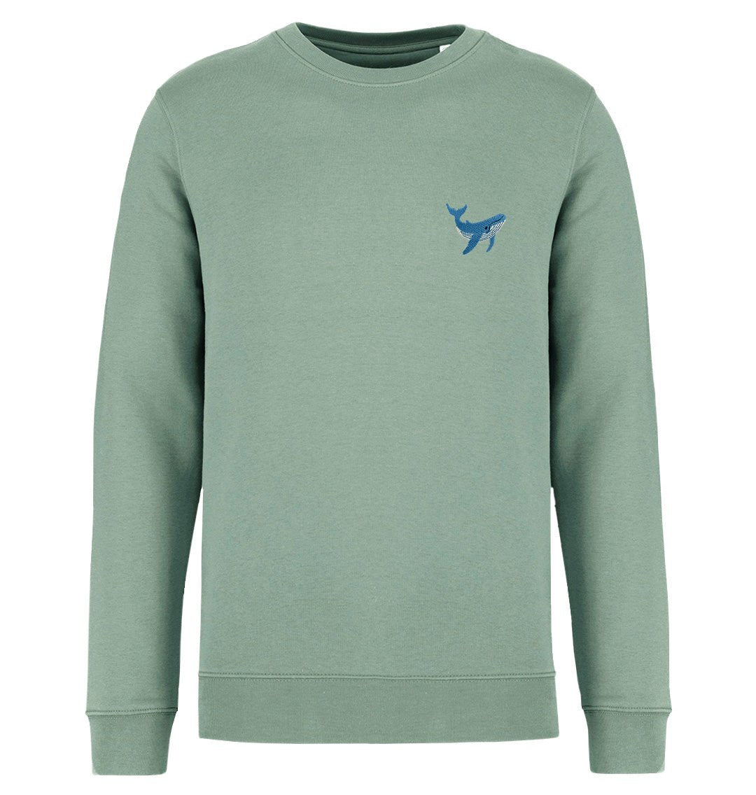 Blue Whale Womens Sweatshirt - Blue Panda