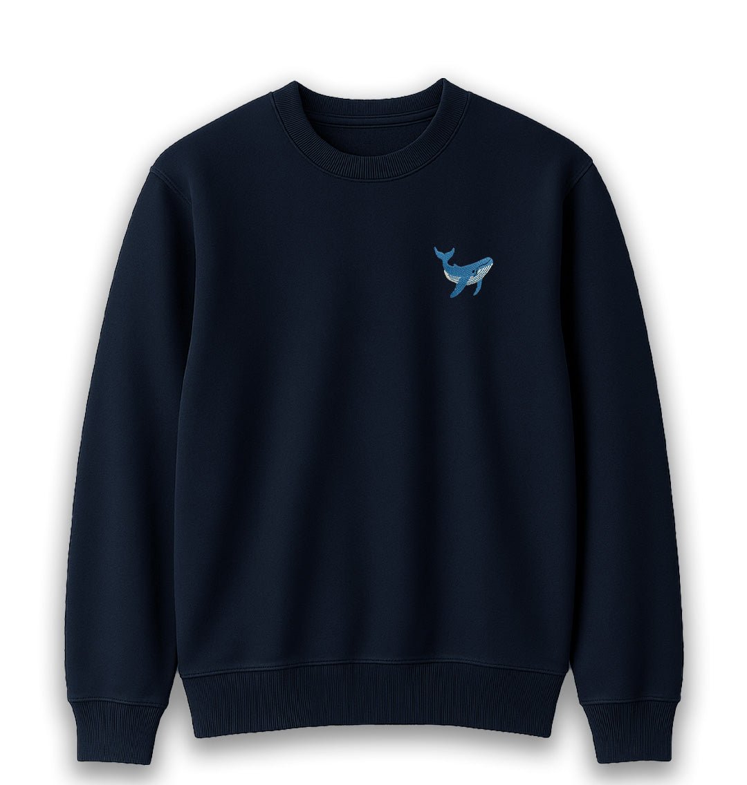 Blue Whale Womens Sweatshirt - Unisex - Blue Panda