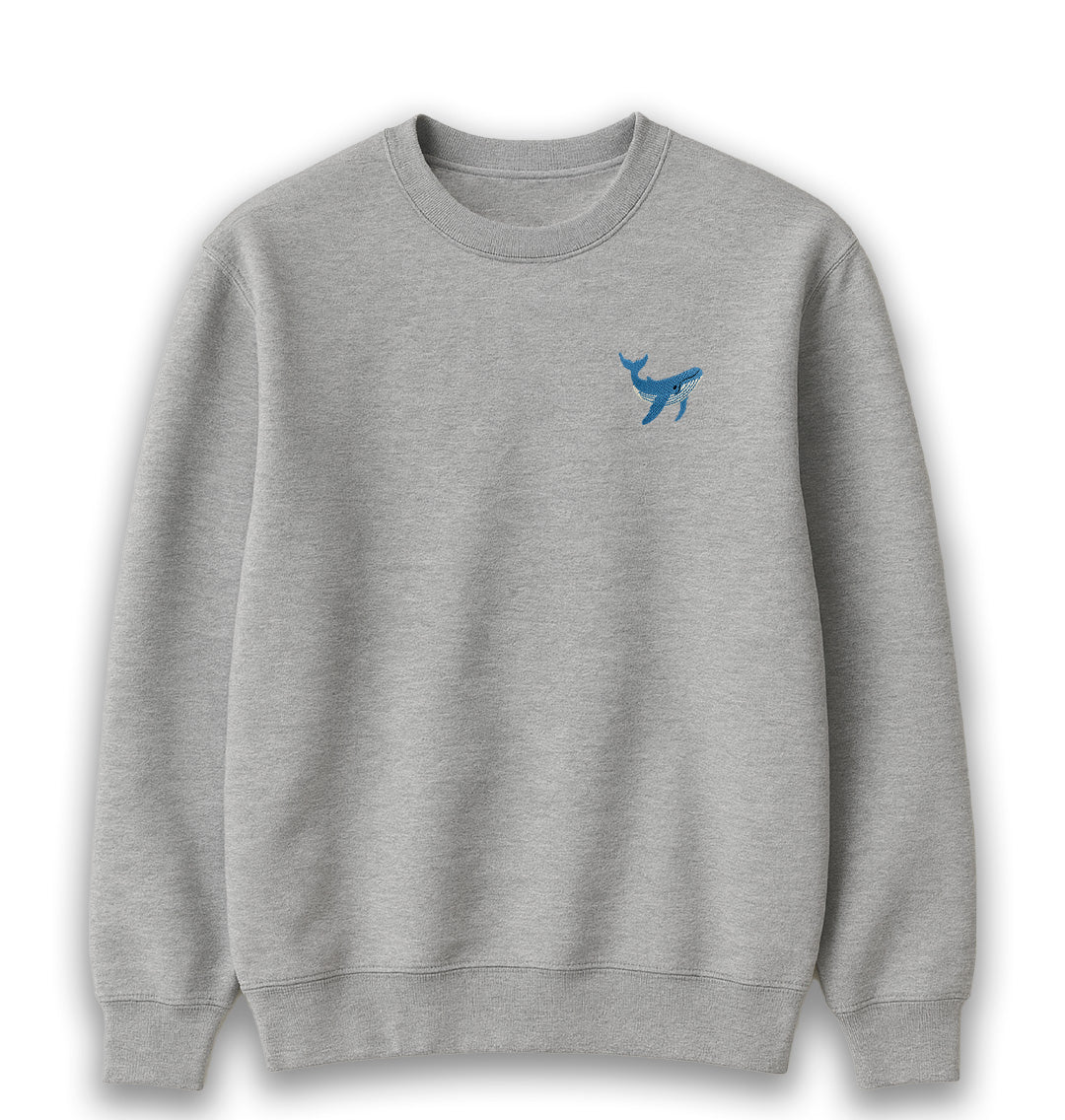 Blue Whale Womens Sweatshirt - Unisex - Blue Panda