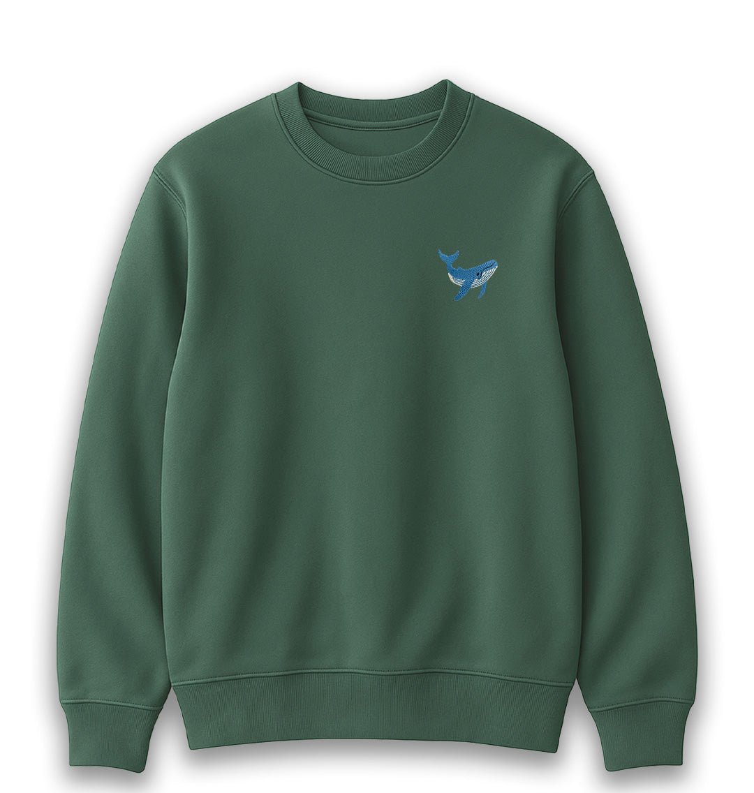 Blue Whale Womens Sweatshirt - Unisex - Blue Panda