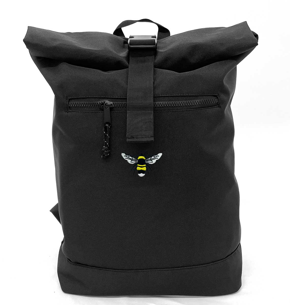 Bumble Bee Beach Roll-top Recycled Backpack - Blue Panda