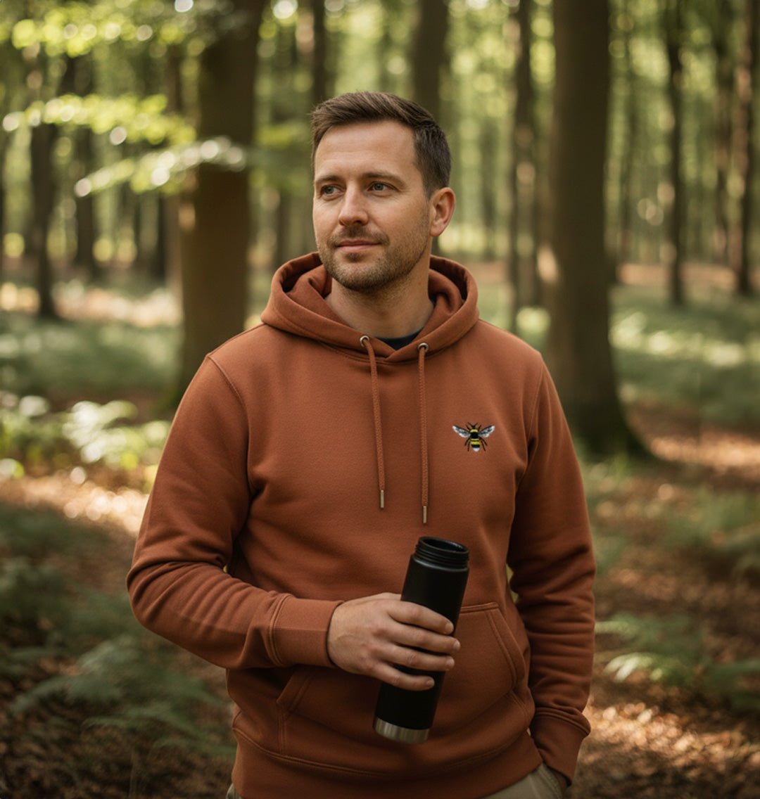 Bumble Bee Mens Hoodie - Blue Panda