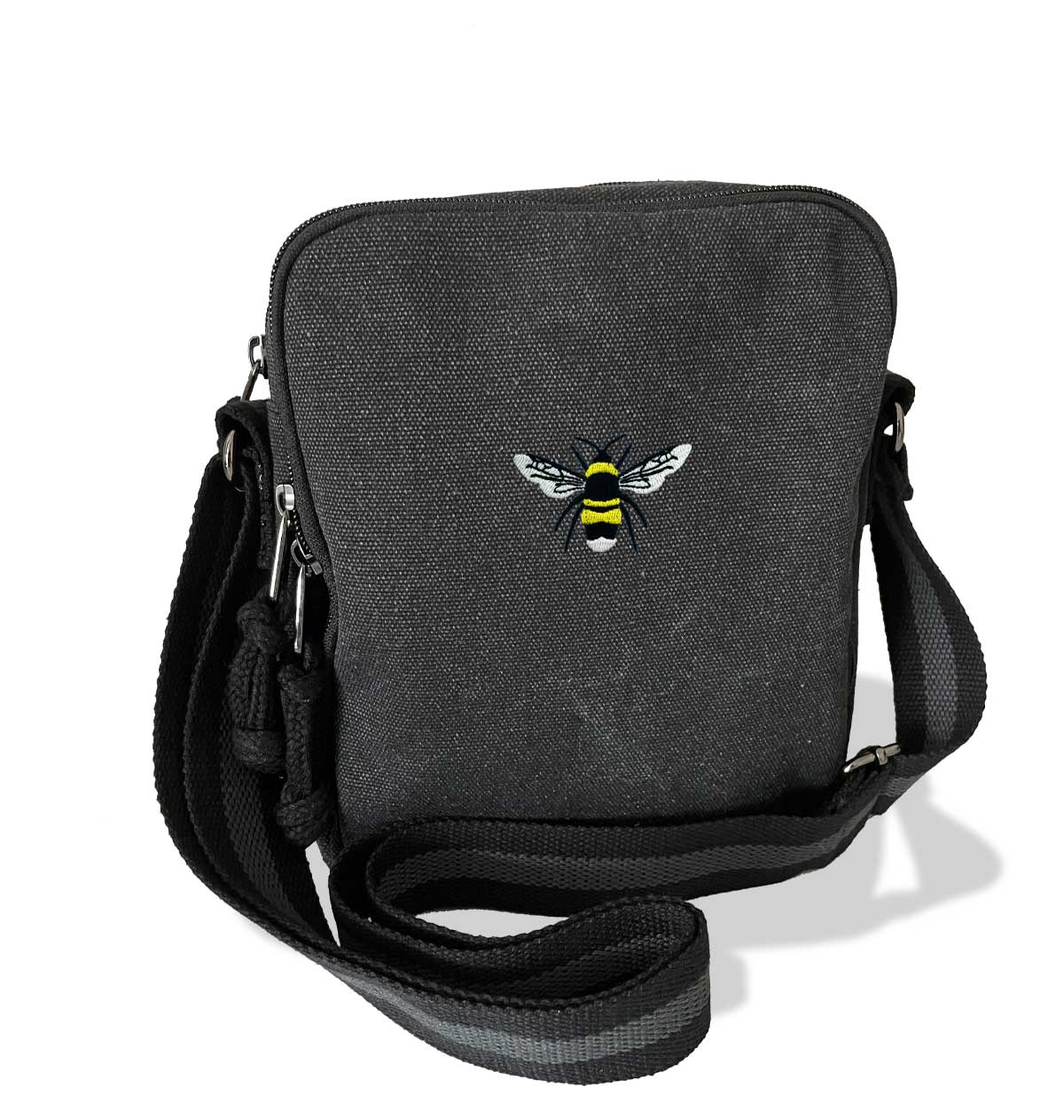 Bumble Bee Vintage Canvas Cross-Body Hand Bag - Blue Panda