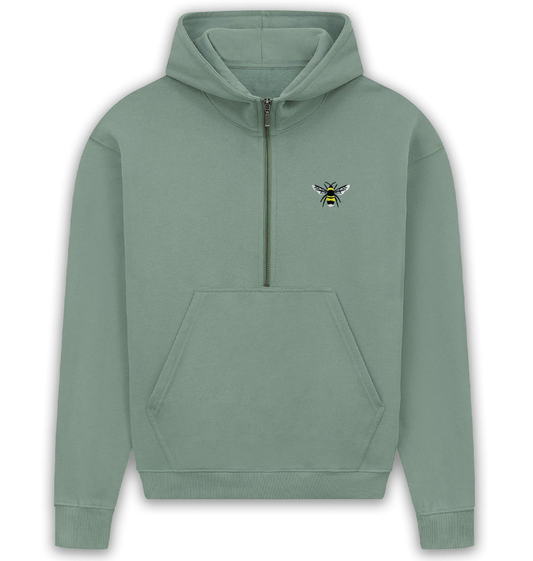 Bumble Bee Womens Half - Zip Hoodie - Blue Panda
