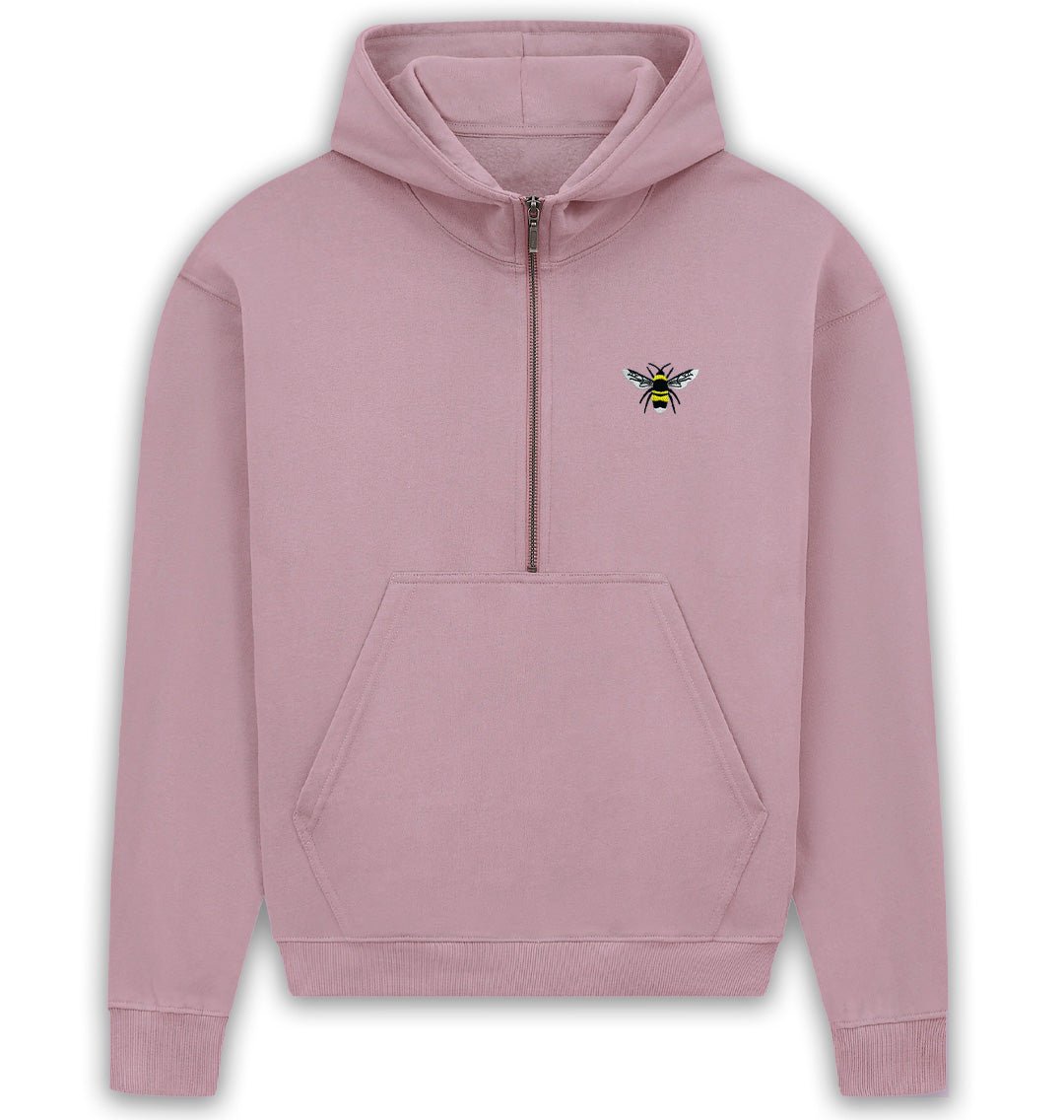 Bumble Bee Womens Half - Zip Hoodie - Blue Panda