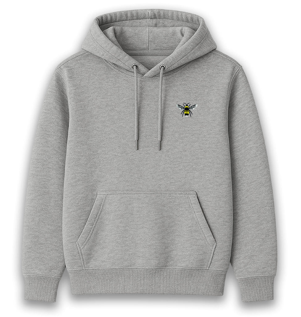 Bumble Bee Hoodie Mens Embroidered Wildlife Jumper Organic