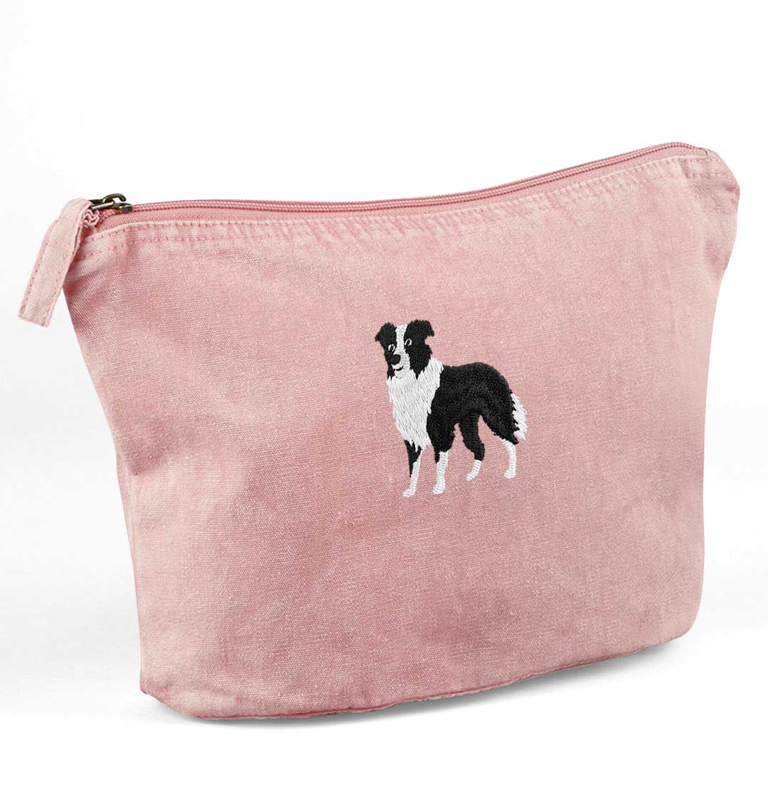 Collie Recycled Cotton Accessory Pouch - Blue Panda