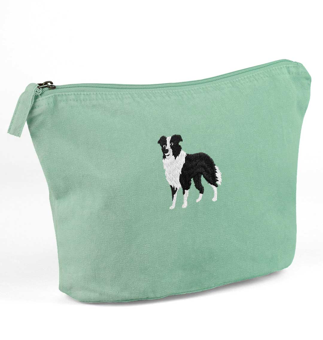 Collie Recycled Cotton Accessory Pouch - Blue Panda