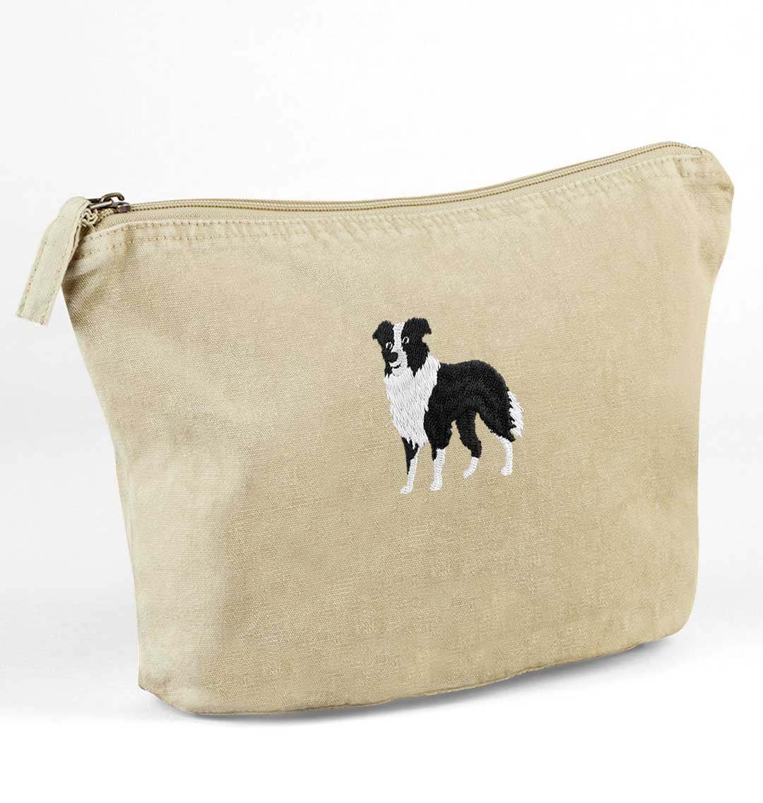 Collie Recycled Cotton Accessory Pouch - Blue Panda