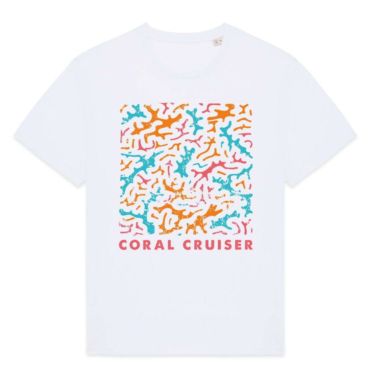 Coral Cruiser Front Print Womens T-shirt - Blue Panda