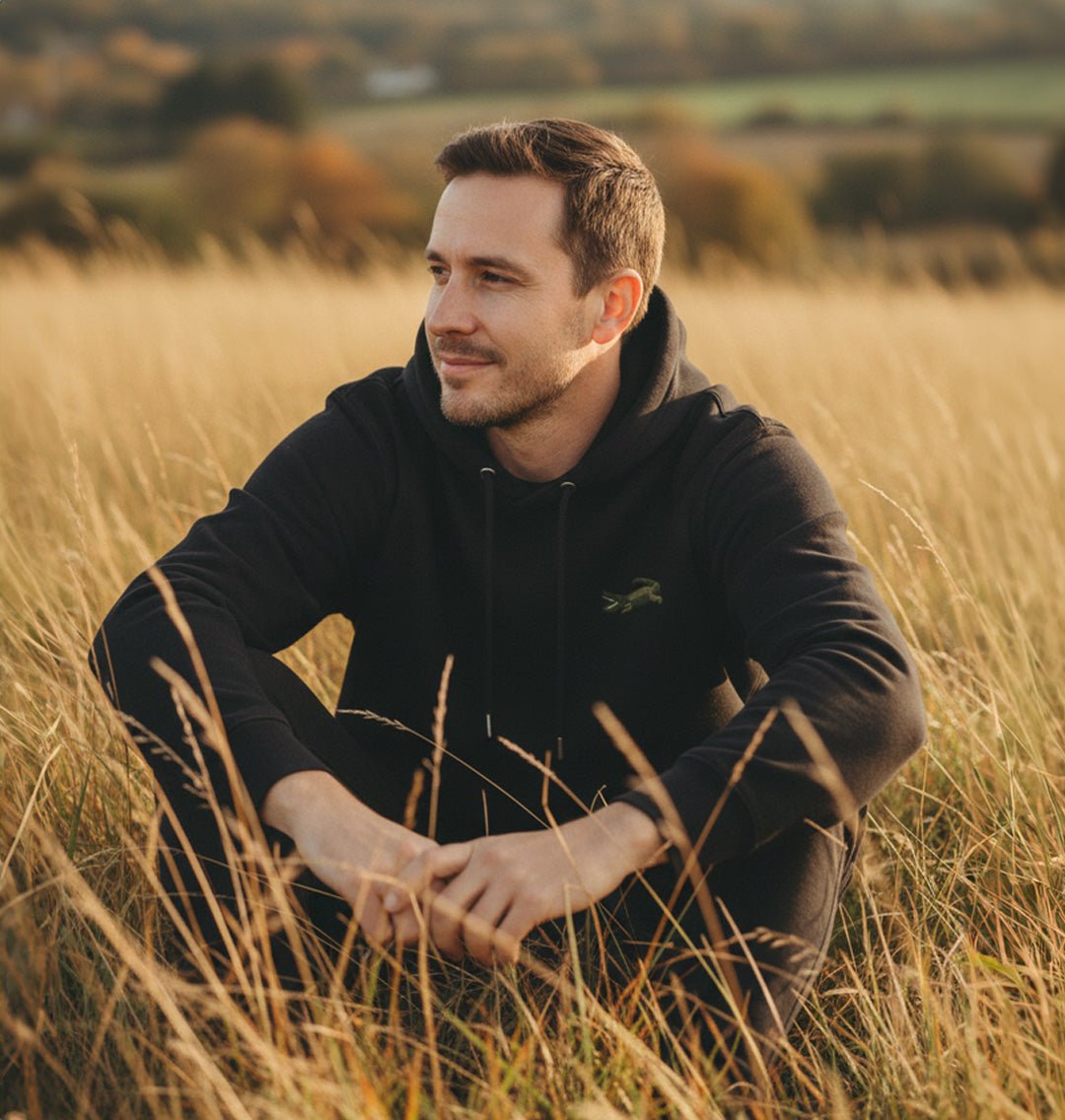 Crocodile Mens Hoodie - Blue Panda