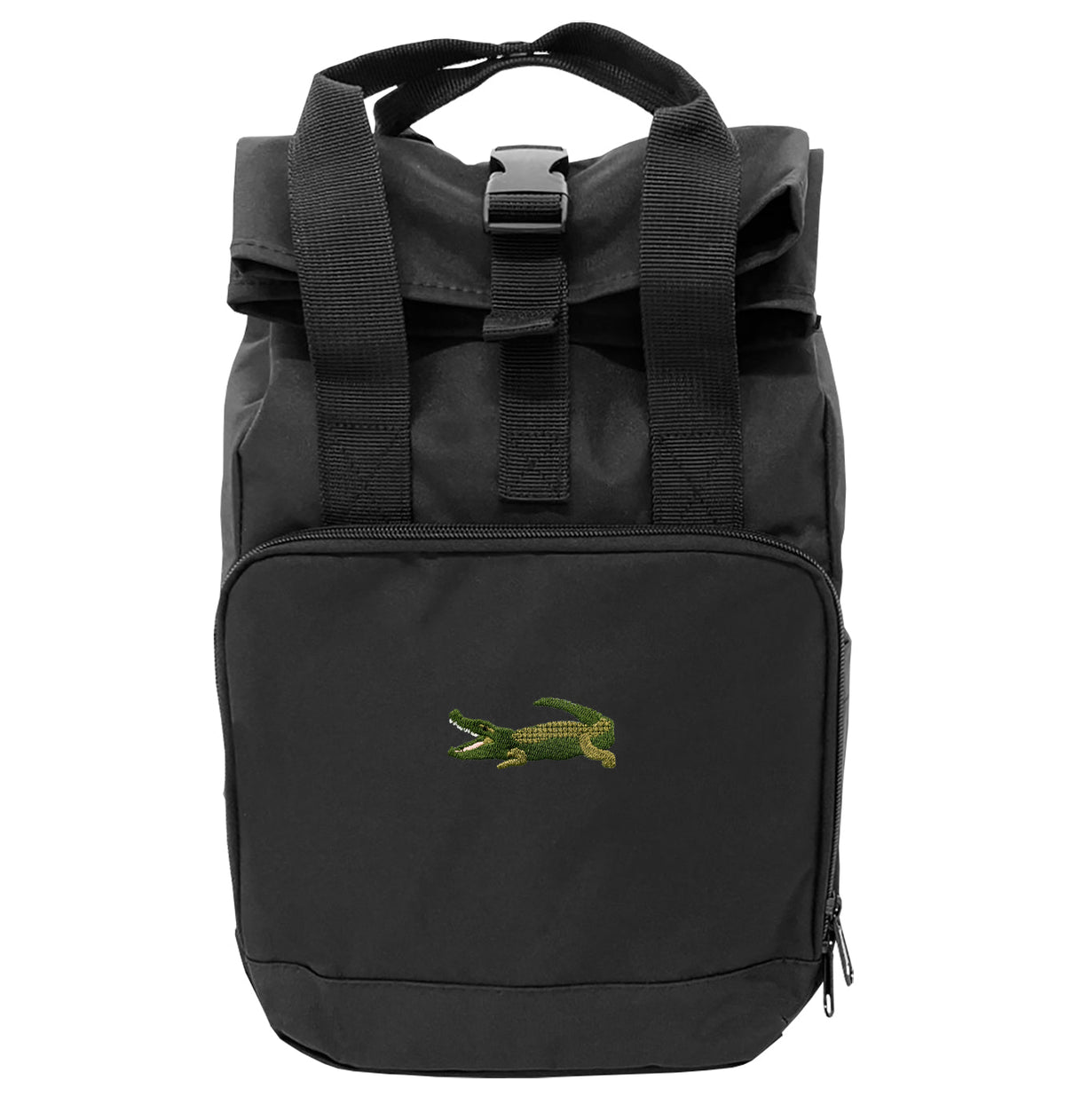 Crocodile Mini Roll - top Recycled Backpack - Blue Panda