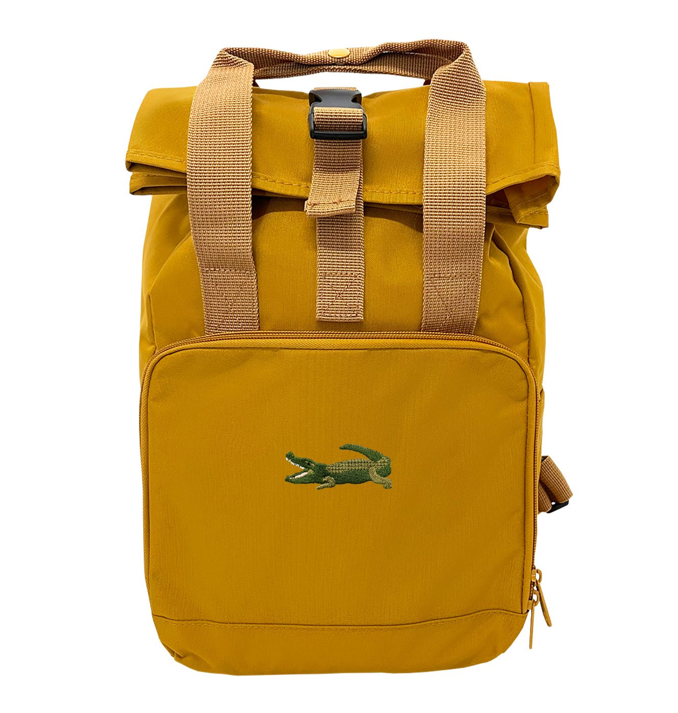 Crocodile Mini Roll - top Recycled Backpack - Blue Panda