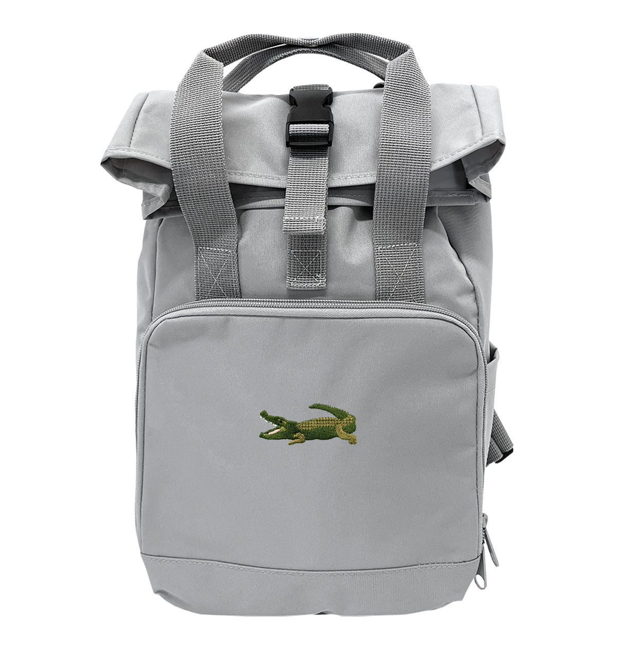 Crocodile Mini Roll - top Recycled Backpack - Blue Panda