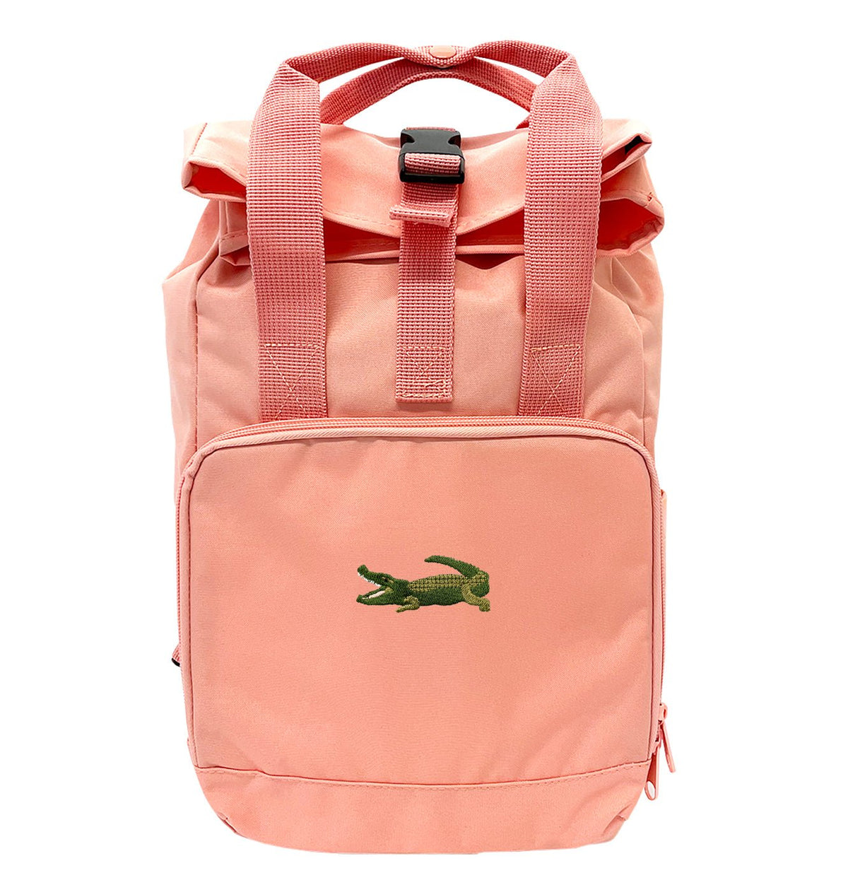 Crocodile Mini Roll - top Recycled Backpack - Blue Panda