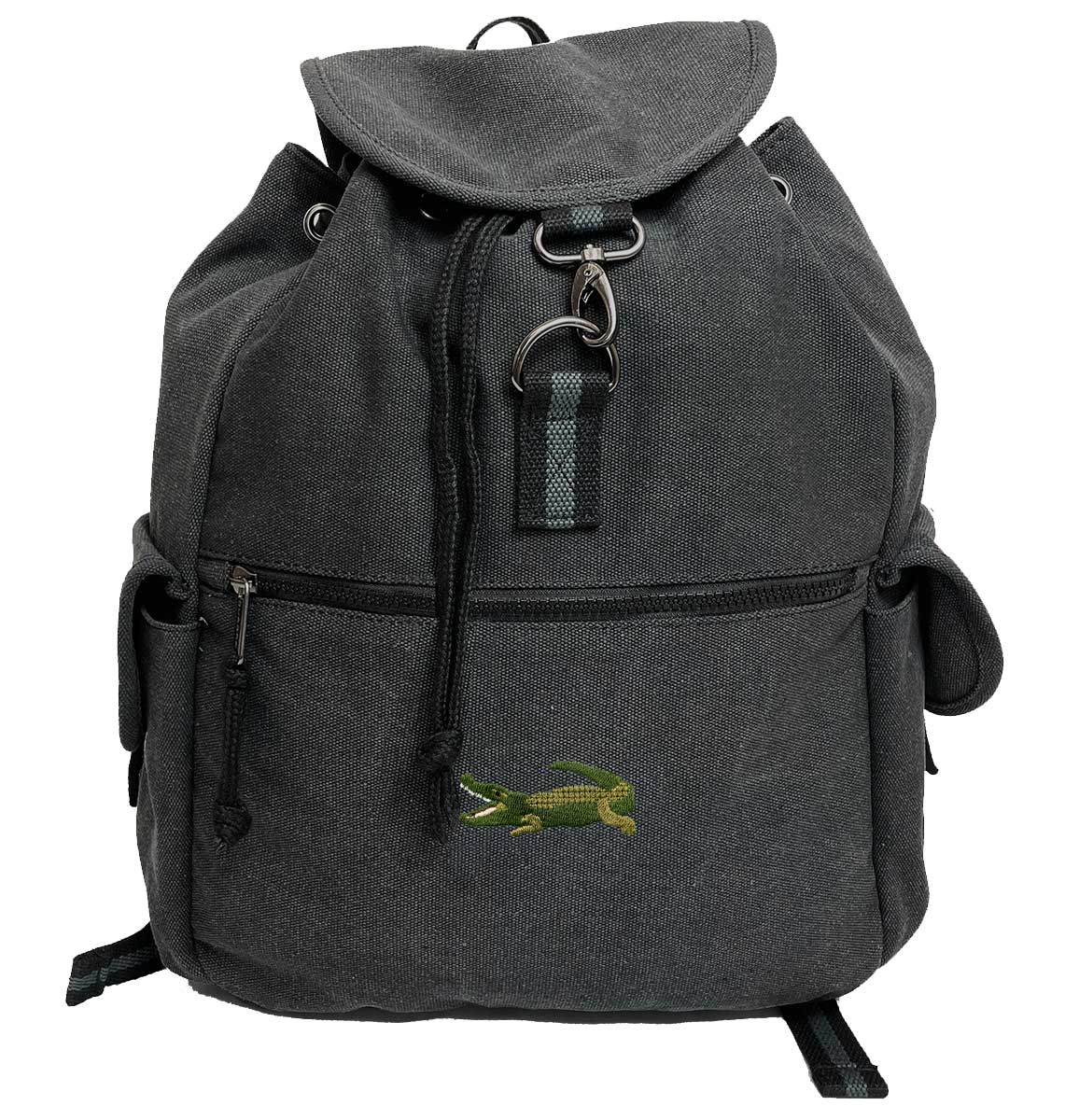 Crocodile Vintage Canvas Backpack - Blue Panda