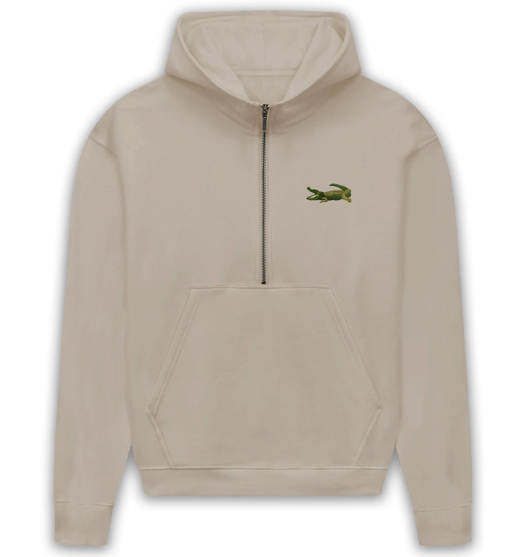 Crocodile Womens Half - Zip Hoodie - Blue Panda