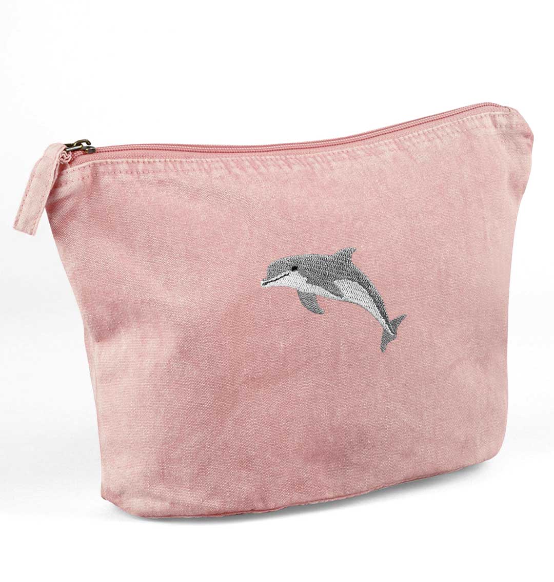 Dolphin Recycled Cotton Accessory Pouch - Blue Panda