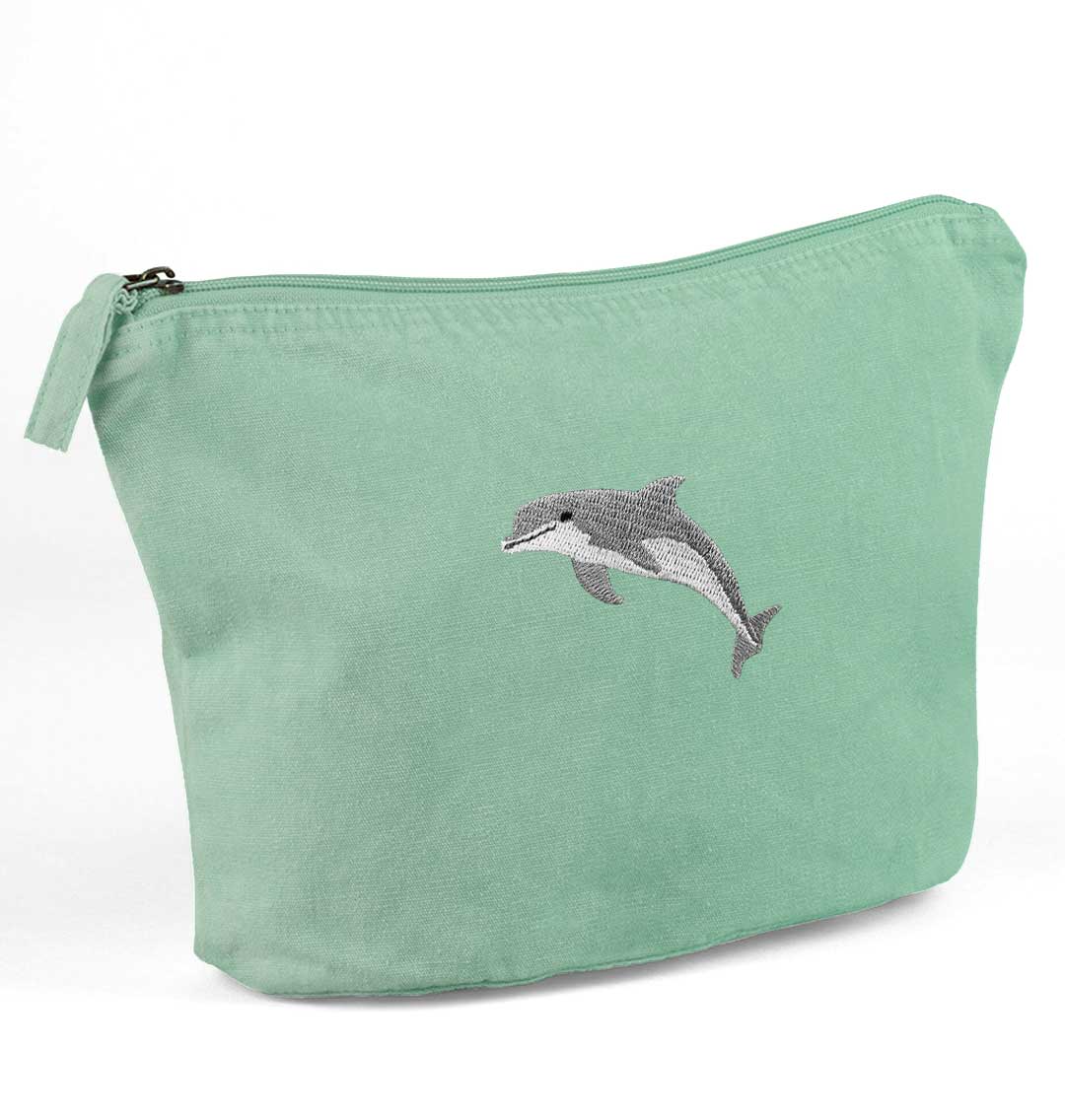 Dolphin Recycled Cotton Accessory Pouch - Blue Panda