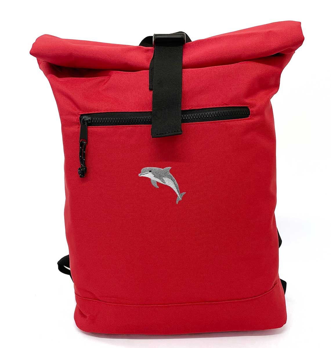 Dolphin Recycled Roll - top Backpack - Blue Panda