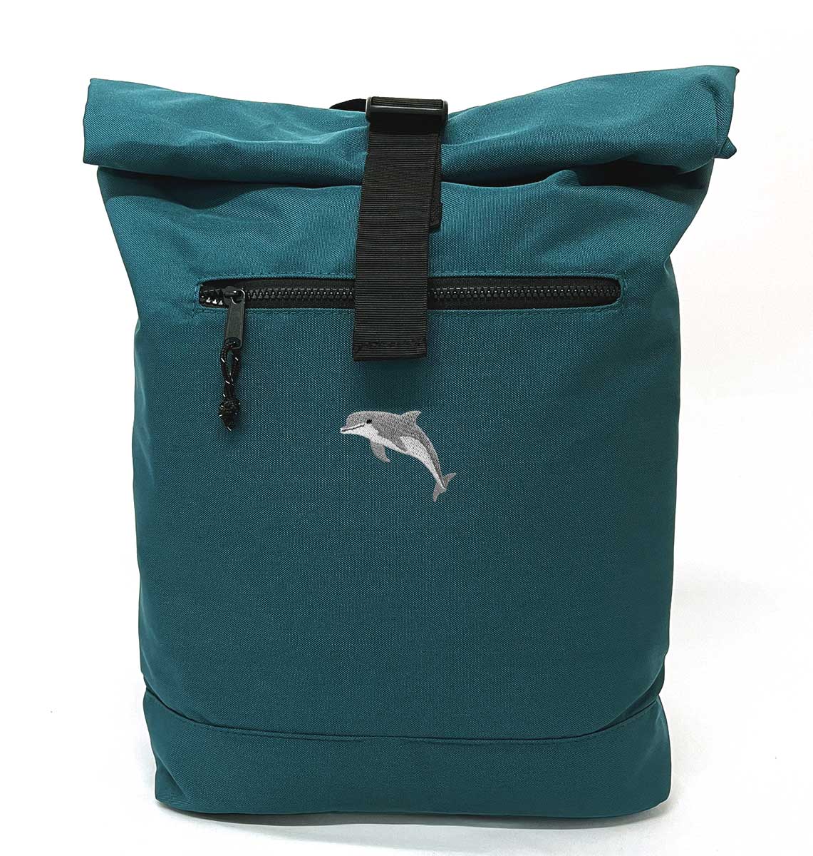 Dolphin Recycled Roll - top Backpack - Blue Panda