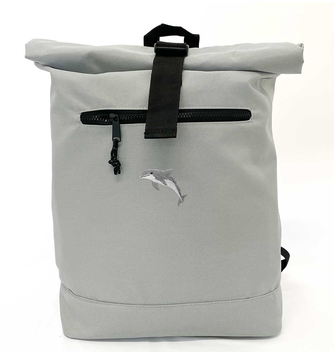 Dolphin Recycled Roll - top Backpack - Blue Panda