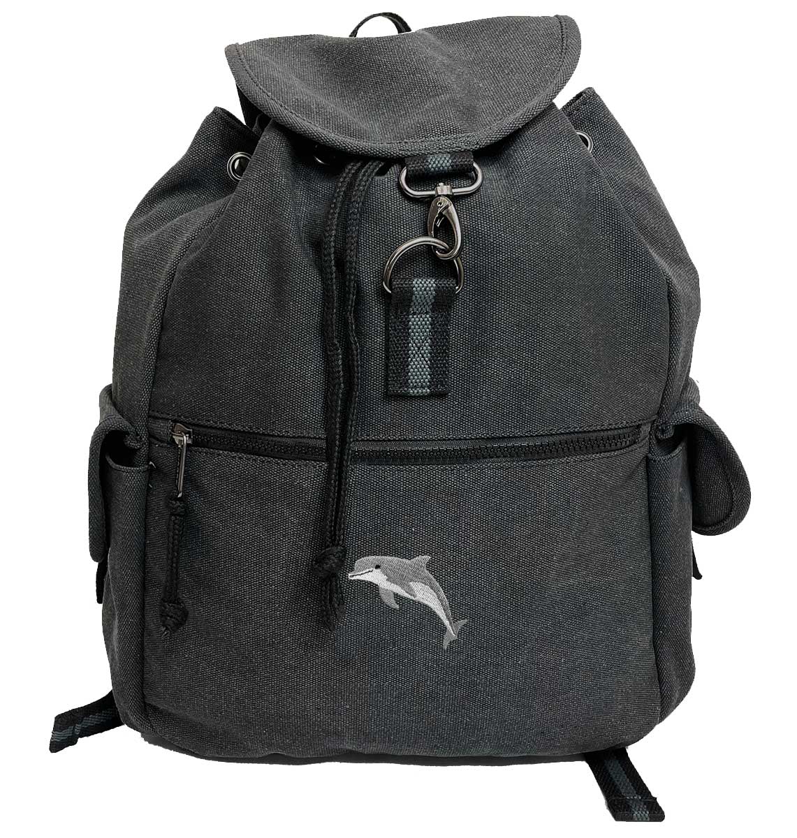Dolphin Backpack - Vintage Canvas Rucksack- Dolphin Gift - Ocean Motifs ...
