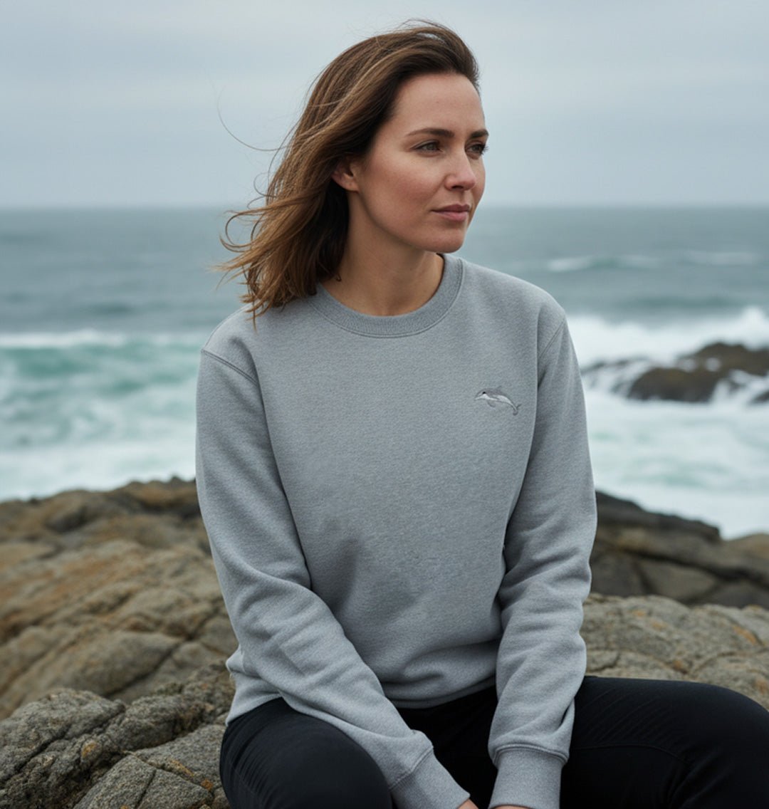 Dolphin Womens Sweatshirt - Unisex - Blue Panda