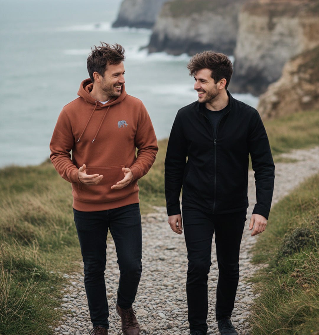 Elephant Mens Hoodie - Blue Panda