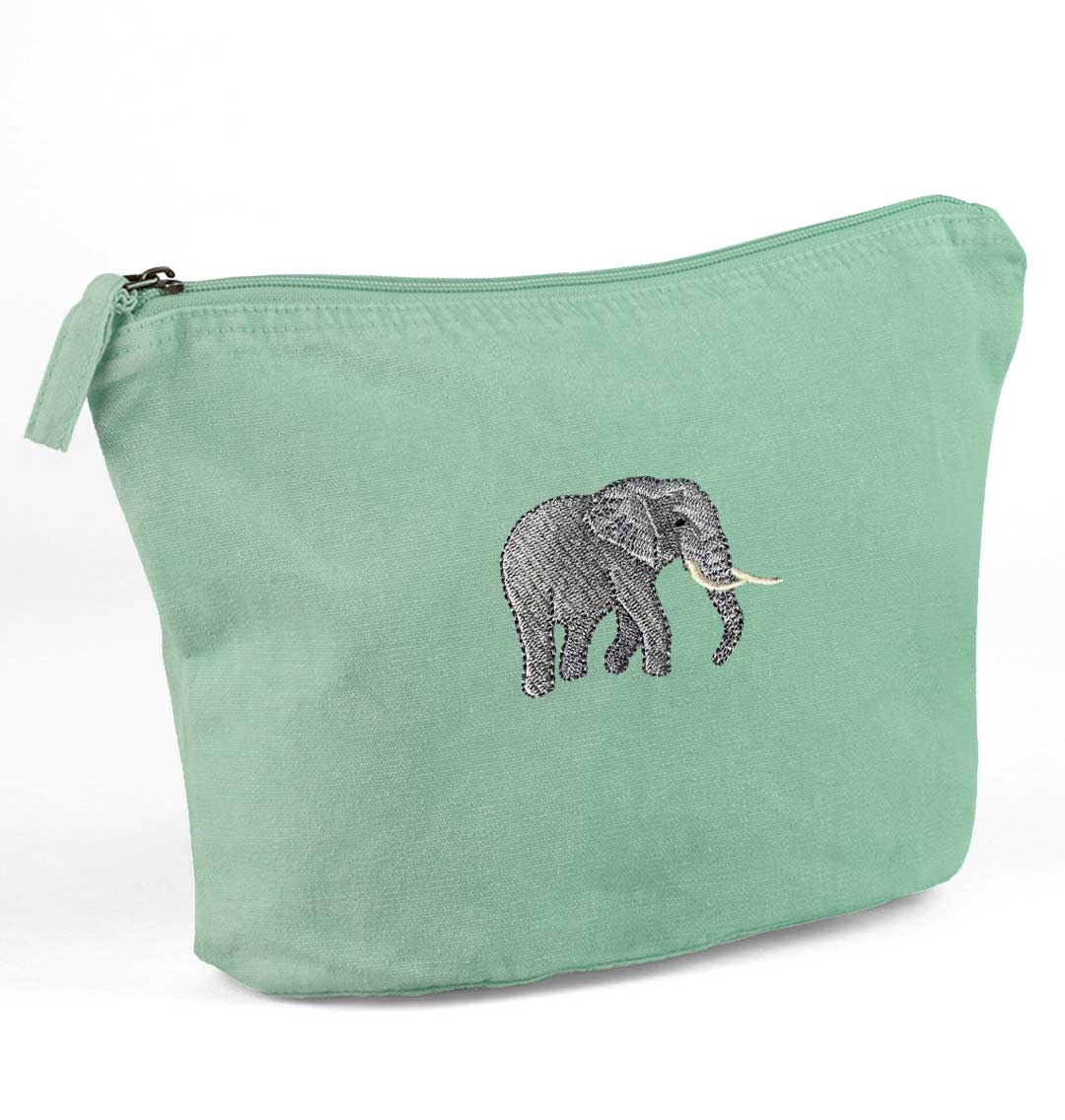 Elephant Recycled Cotton Accessory Pouch - Blue Panda