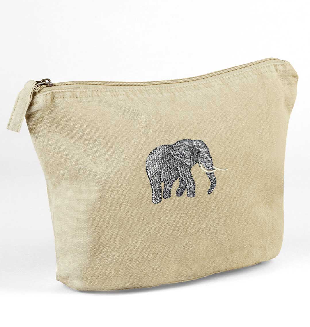Elephant Recycled Cotton Accessory Pouch - Blue Panda