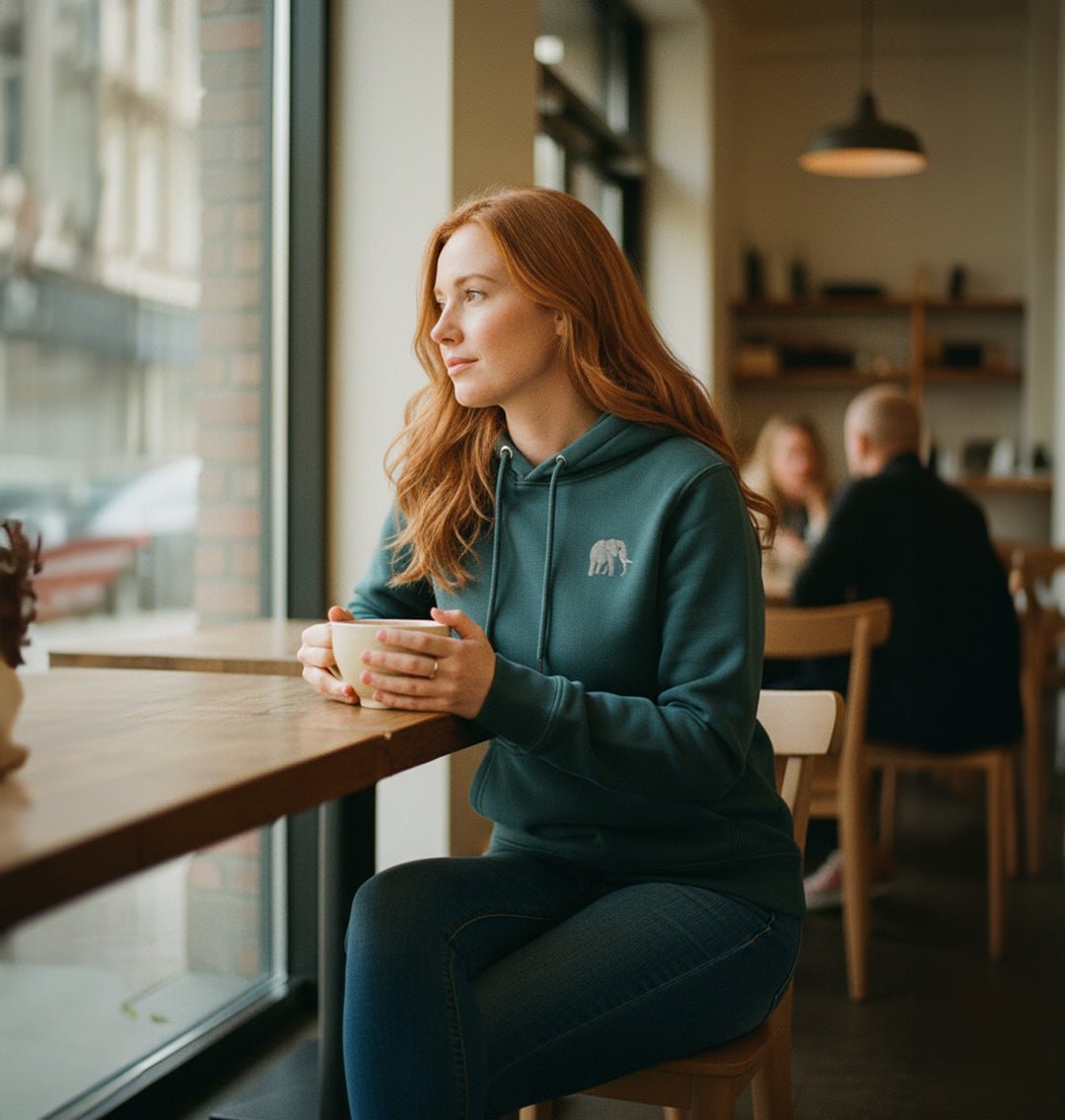 Elephant Womens Hoodie - Unisex - Blue Panda