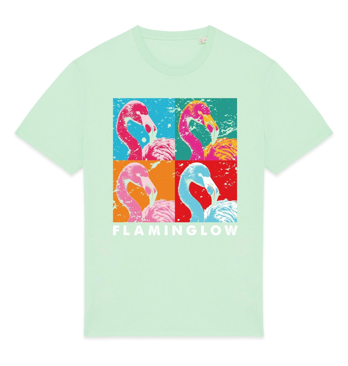 Flaminglow Front Print Womens T-shirt - Blue Panda