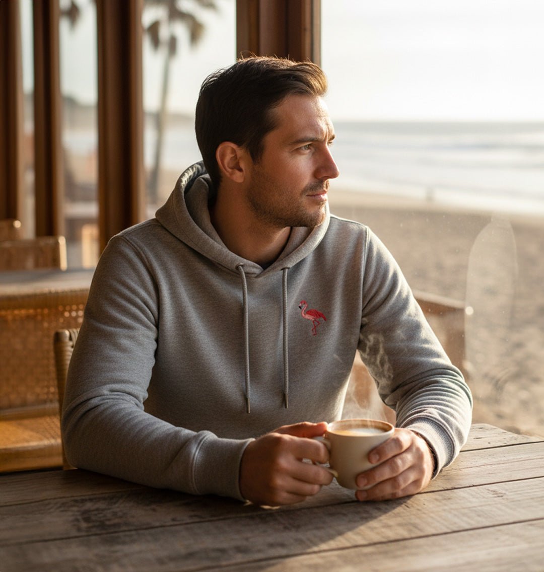 Flamingo Mens Hoodie - Blue Panda