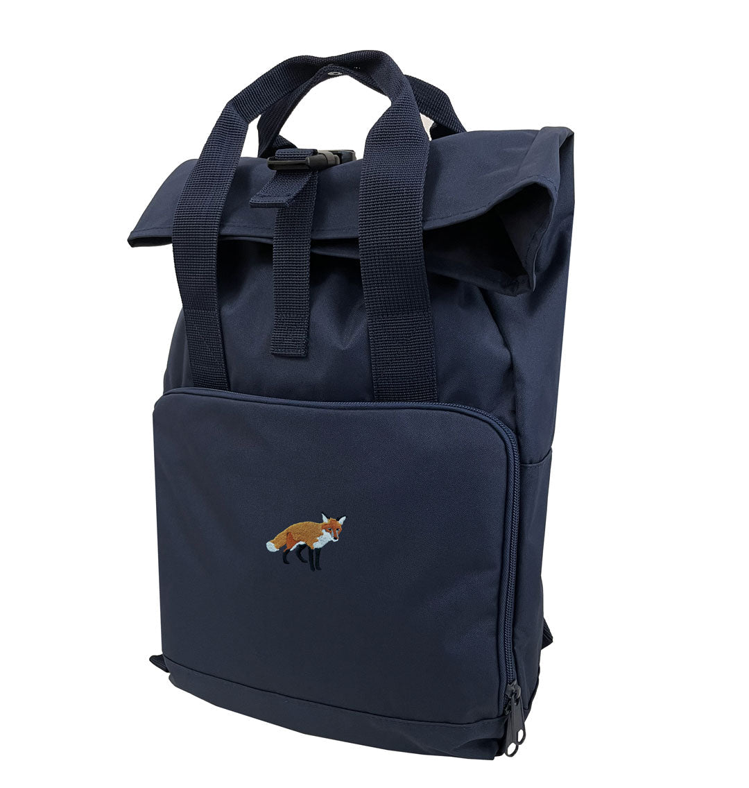 Fox Everyday Roll-top Recycled Backpack - Blue Panda