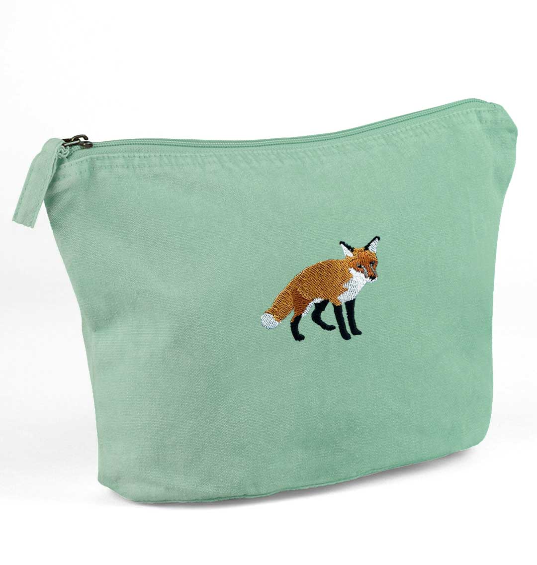 Fox Recycled Cotton Accessory Pouch - Blue Panda
