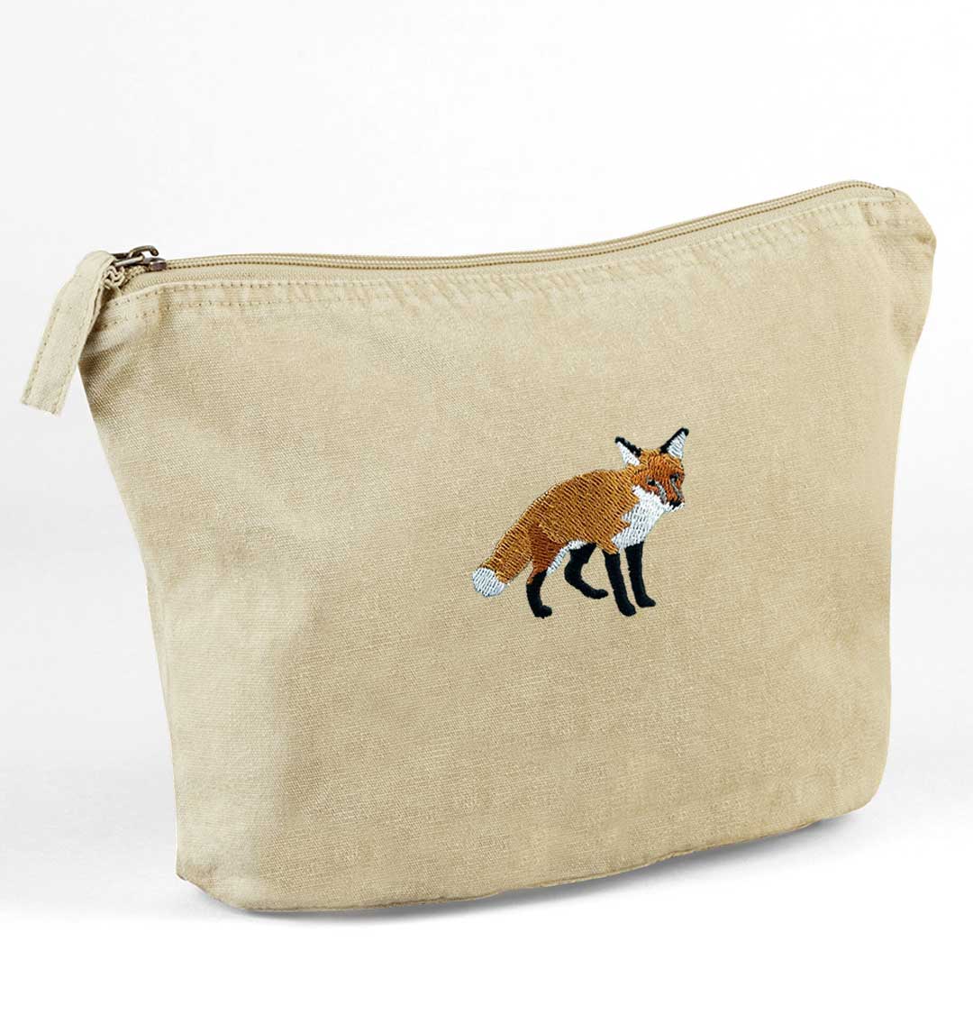 Fox Recycled Cotton Accessory Pouch - Blue Panda
