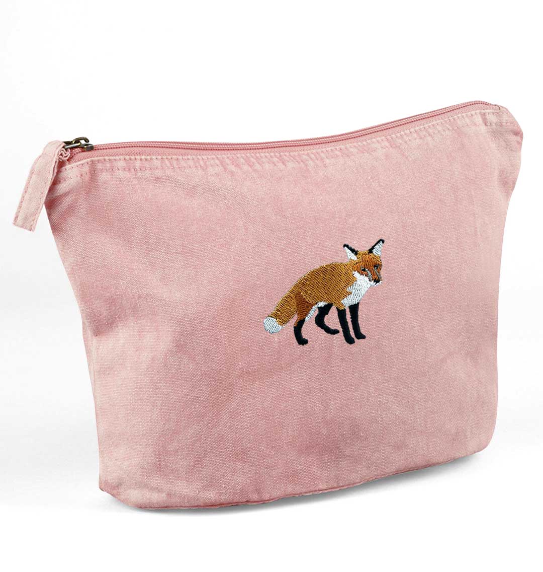 Fox Recycled Cotton Accessory Pouch - Blue Panda