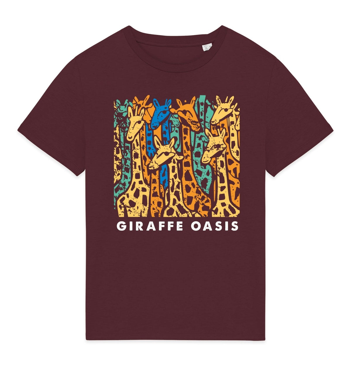 Giraffe Front Print Mens T-shirt - Blue Panda