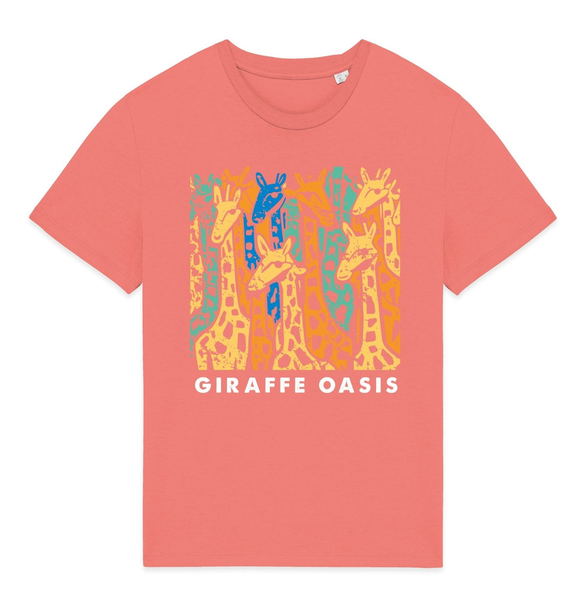 Giraffe Front Print Mens T-shirt - Blue Panda