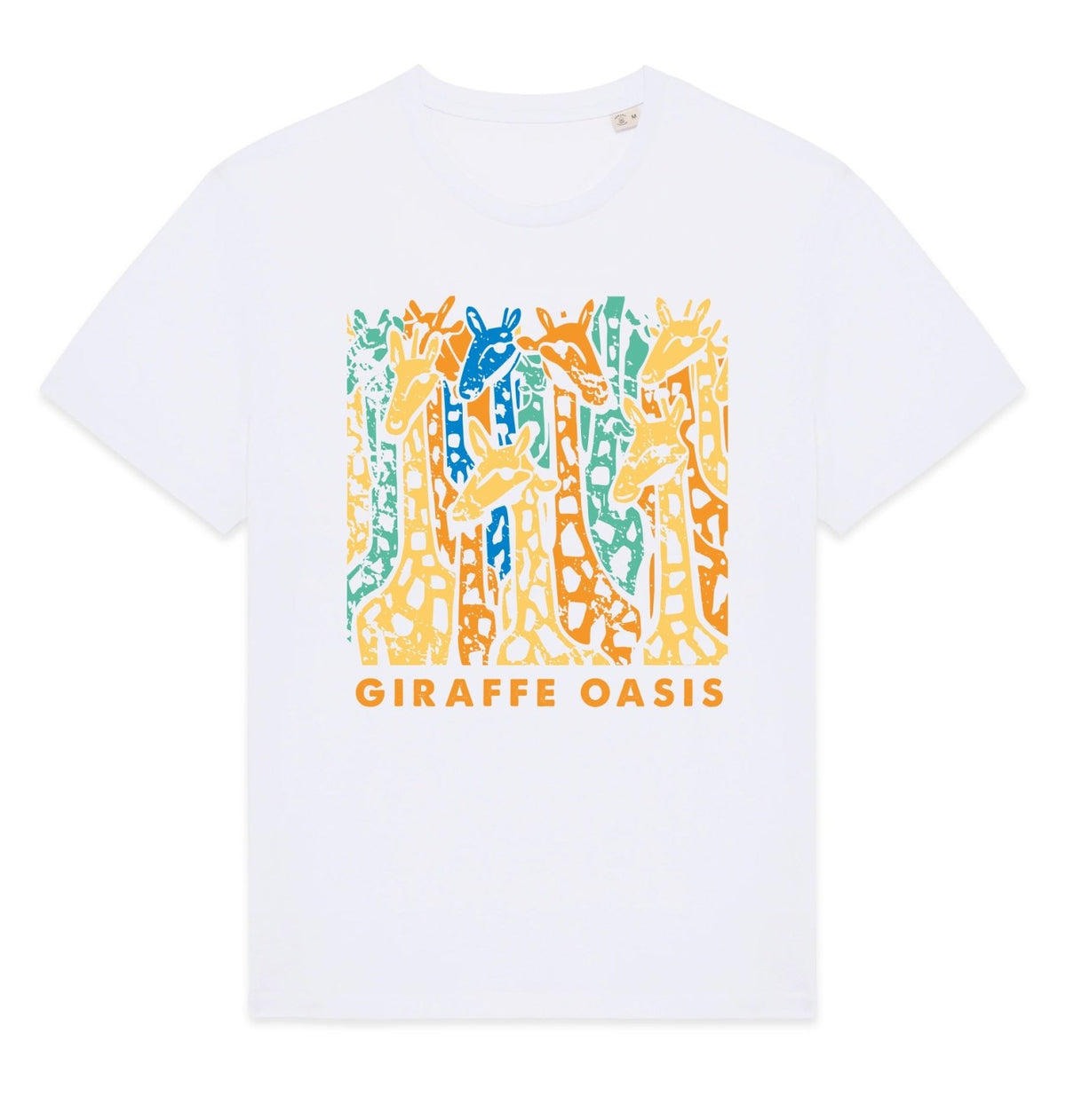 Giraffe Front Print Womens T-shirt - Blue Panda