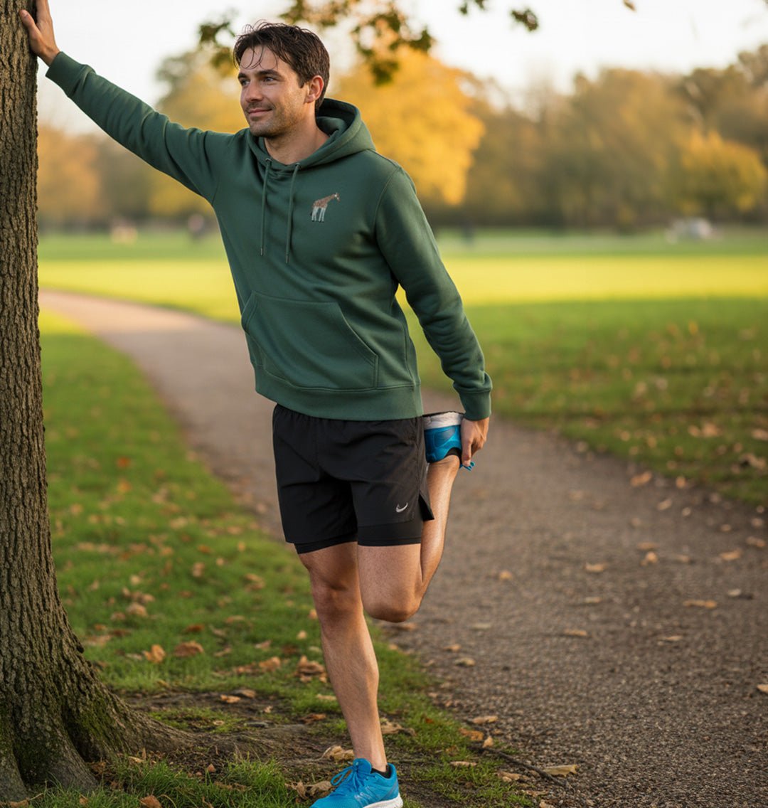 Giraffe Mens Hoodie - Blue Panda