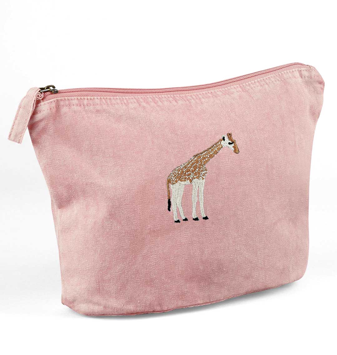 Giraffe Recycled Cotton Accessory Pouch - Blue Panda