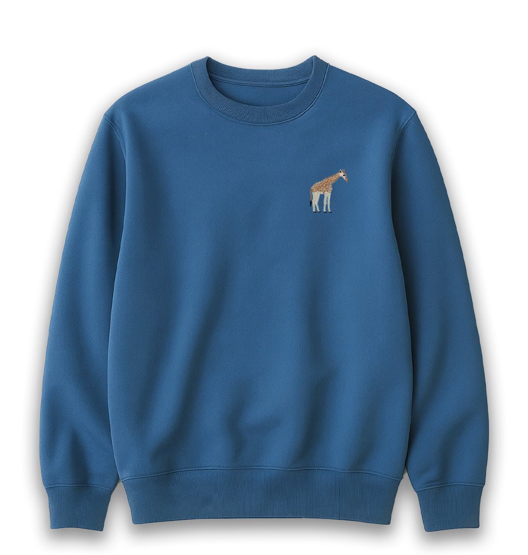 Giraffe Womens Sweatshirt - Unisex - Blue Panda