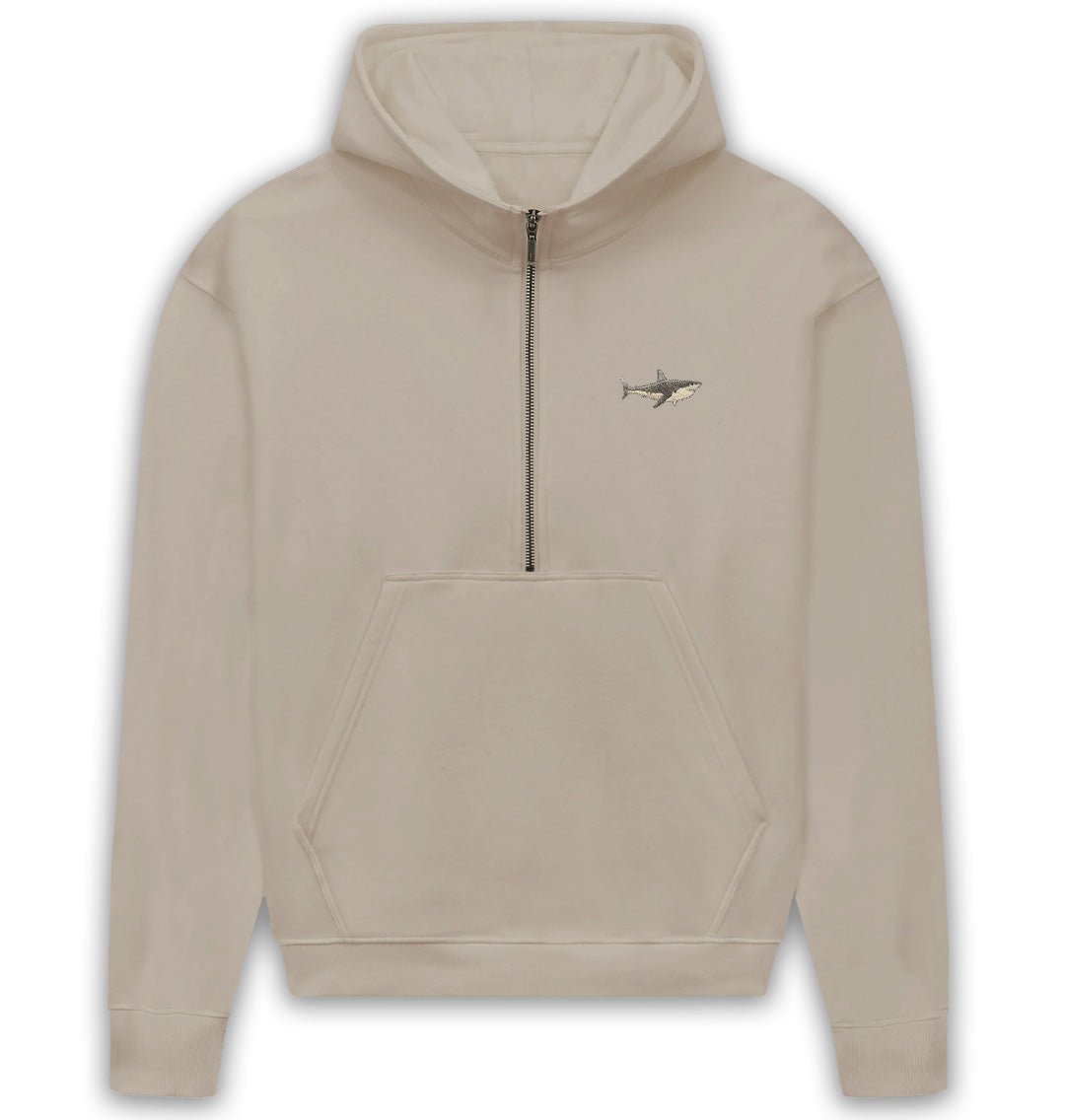 Great White Shark Hoodie - Womans Embroidered Shark Conservation