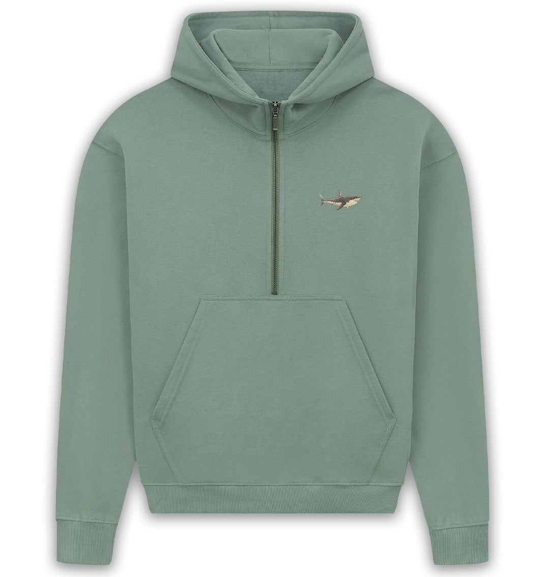 Great White Shark Hoodie - Womans Embroidered Shark Conservation