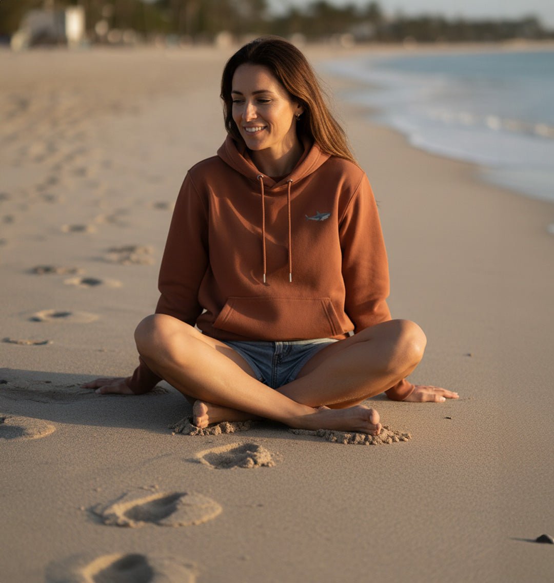 Great White Shark Womens Hoodie - Unisex - Blue Panda